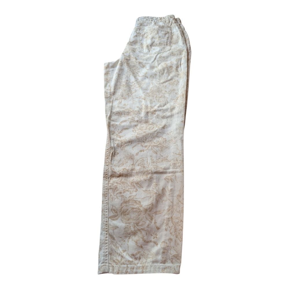 Talbots Cream and Tan Floral  Jeans - Picture 8 of 9